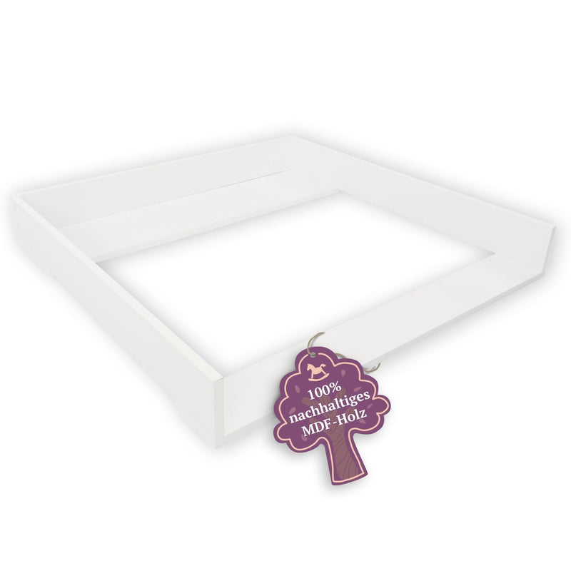 Puckdaddy® Espen | Wickelaufsatz passend für IKEA Malm Kommode u.Ä. | 80x78x10 cm | Wickelauflage aus weißem MDF-Holz | Premium Wickeltischaufsatz inkl. Montagematerial zur Wandmontage