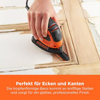 BLACK+DECKER 55W Kompakter elektrischer Deltaschleifer, mit Staubabsauganschluss und 15 Zubehörteilen, inklusive Schleifblättern, Detailschleifspitzen und einer Softtasche, BEW230BC-QS