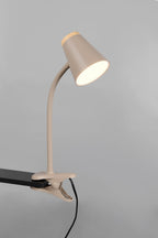 Reality Leuchten LED Klemmleuchte Pongo R25831143, Kunststoff Warm beige, Holznachbildung, inkl. 4.5 Watt LED, Flexarm