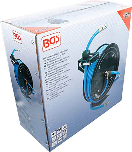BGS 8584 | Druckluftschlauch mit Aufroller | automatisch | 15 m | Schlauchaufroller