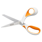 Fiskars Razor Edge Stoffschere, Länge: 20,7 cm, Rostfreie Stahl-Klinge/Kunststoff-Griffe, Weiß/Orange, 1070078