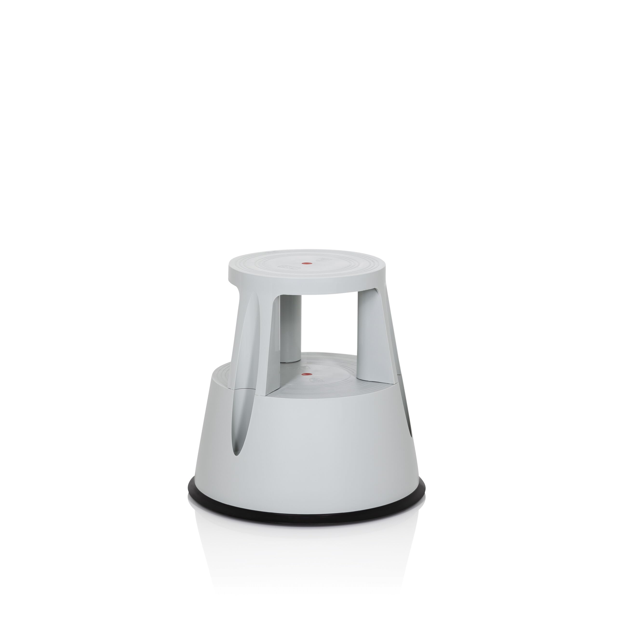 hjh OFFICE Tritthocker TIO-M I Kunststoff Elefantenfuß, Höhe 42 cm, bis 150kg belastbar, mit Rollen 830002 Hellgrau