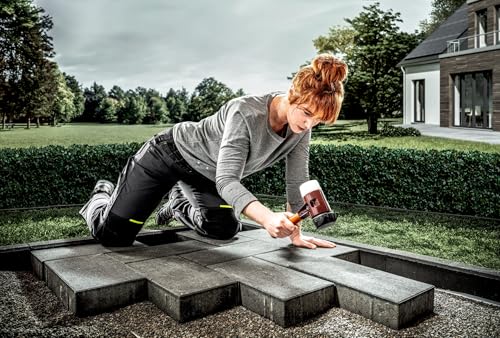 SIMPLEX-Schonhammer, Gummikomposition, mit Standfuß/Superplastik; mit Tempergussgehäuse und hochwertigem extra kurzen Holzstiel | D=80 mm/Stielausführung=extra kurz | 3027.282