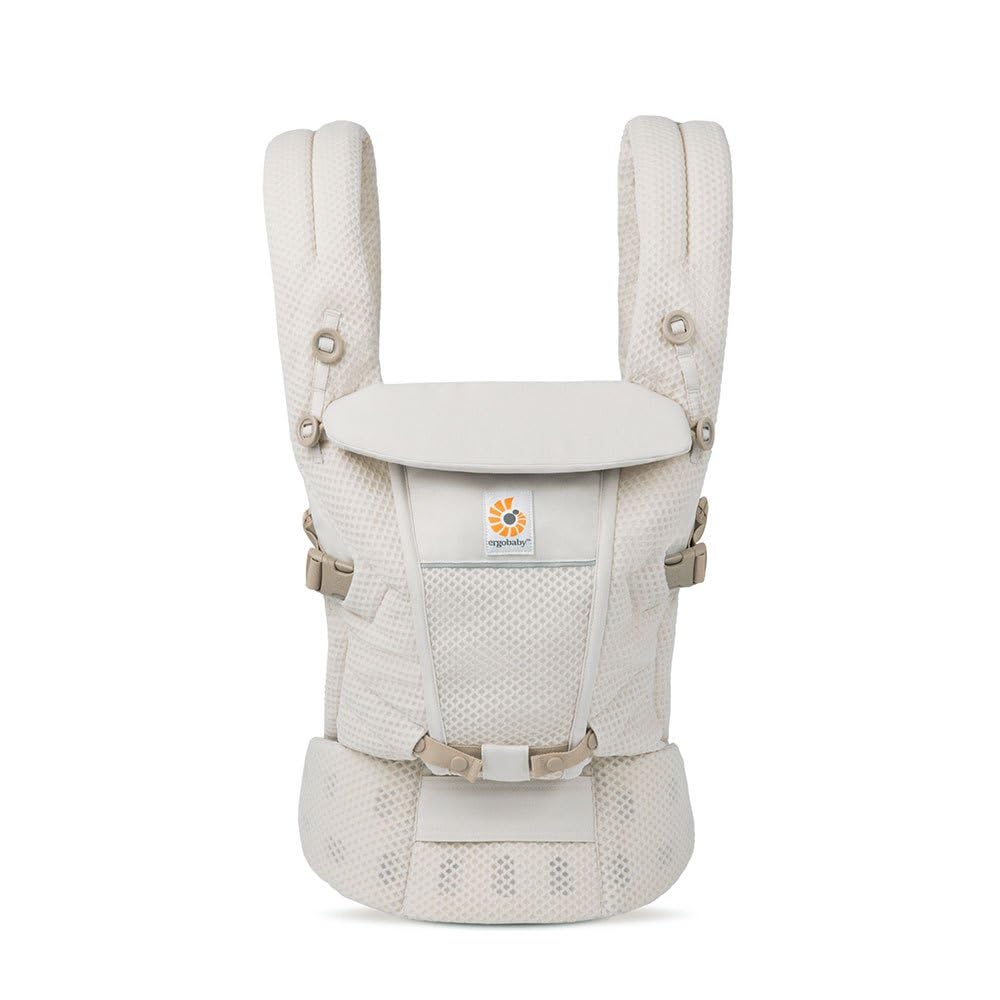 Ergobaby Adapt Babytrage für Neugeborene ab Geburt, 3-Positionen SoftFlex Mesh Ergonomische Babybauchtrage Rückentrage Baby-Tragetasche, Natural Beige, 1 Einheit