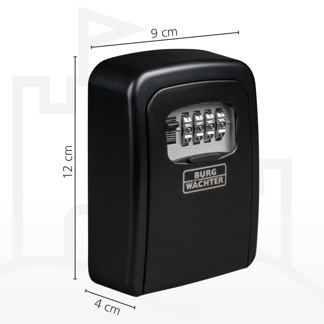 Burg-Wächter Schlüsseltresor mit 4-stelligem Zahlencode für außen und innen, Sicher, Wandmontage, Key Safe 30 SB, Schwarz