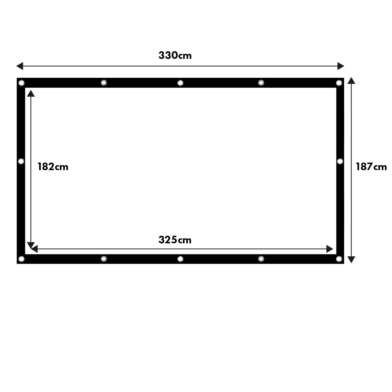 Maclean Tragbare Projektionswand – Hochwertige Polyester-Leinwand mit 25mm Schwarzem Rand, 179° Betrachtungswinkel und Einfache Montage (150", 300x220cm, 4:3)