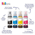 Epson EcoTank 104 Original Tinte in Flaschen, Multipack mit vier Farben