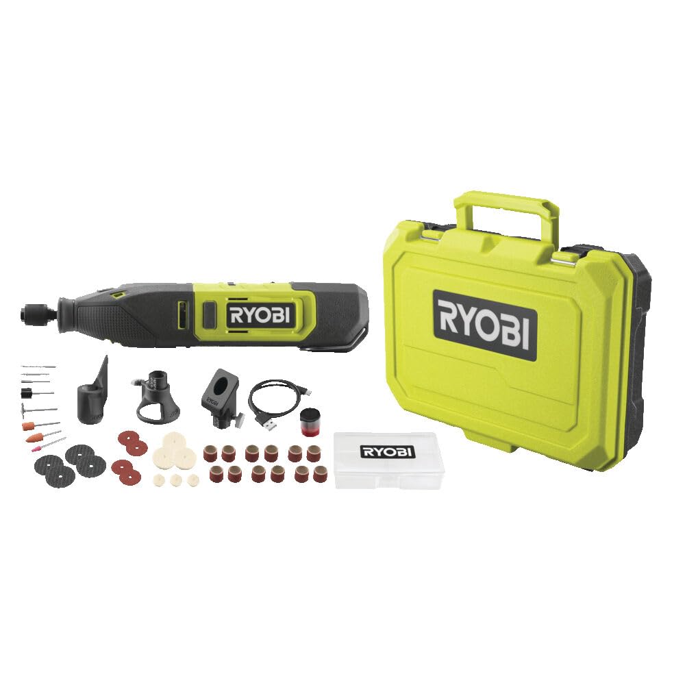 RYOBI 12V Akku-Rotationswerkzeug RRT12-120BA335 (35 teiliges Zubehör, Drehzahlregelung 5.000-35.000 U/min, Eingebaute 12V Lithium-Batterie)