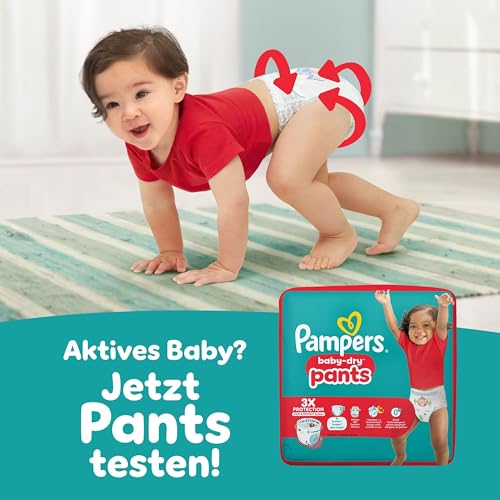 Pampers Baby-Dry Größe 3, 222 Windeln, 6kg-10kg, Bis zu 100% Auslaufschutz & Komfort die ganze Nacht