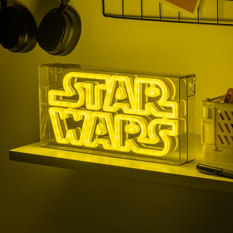 Star Wars LED Neon Licht - Offiziell lizenziertes freistehendes oder wandmontierbares Lichtzeichen - Gaming-Raum-Zubehör & Film-Memorabilia-Deko, Bunt
