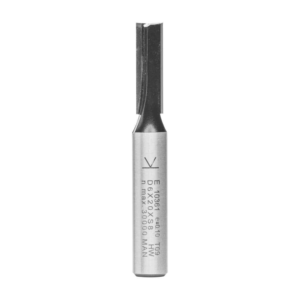 ENT 10361 Nutfräser HW, Schaft (S) 8 mm, Durchmesser (D) 6 mm, NL 20 mm, SL 32 mm, GL 55 mm
