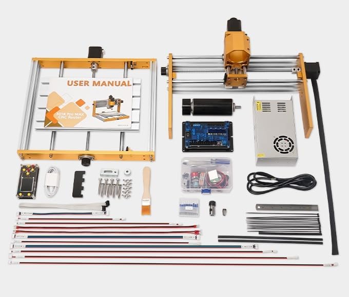 LUNYEE 500 W Ganzmetall CNC-Fräsmaschine, 3018 Pro Max CNC-Holzfräse, 3-Achsen-Metall fräsmaschine zum Schneiden von Holz, Acryl, MDF, PCB-Kunststoff, Arbeitsbereich: 300 x 180 x 80 mm