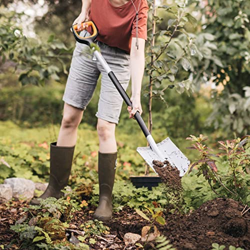 Fiskars Gärtnerspaten für harte, steinige Böden, Spitz, Länge: 120 cm, Verstärktes Borstahl-Blatt, Schwarz/Orange, Xact, 1066729