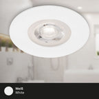 BRILONER - 4er Set Einbauleuchten Decke LED, Einbaulampen ultraflach, Einbaustrahler Bad, Badeinbaustrahler IP44, 4,9 Watt, 480 Lumen, Badezimmer, warmweiße Lichtfarbe, 90x25 mm (DxH), Weiß