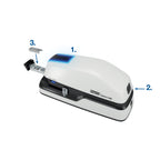Rapid Optima 20E Elektrischer Tacker, Set aus Tacker und 1000 x Heftklammern, Kapazität 20 Blatt, mit LED-Anzeige, ideal für Büro und Home Office, 5 Jahre Garantie, Weiß, 2102351