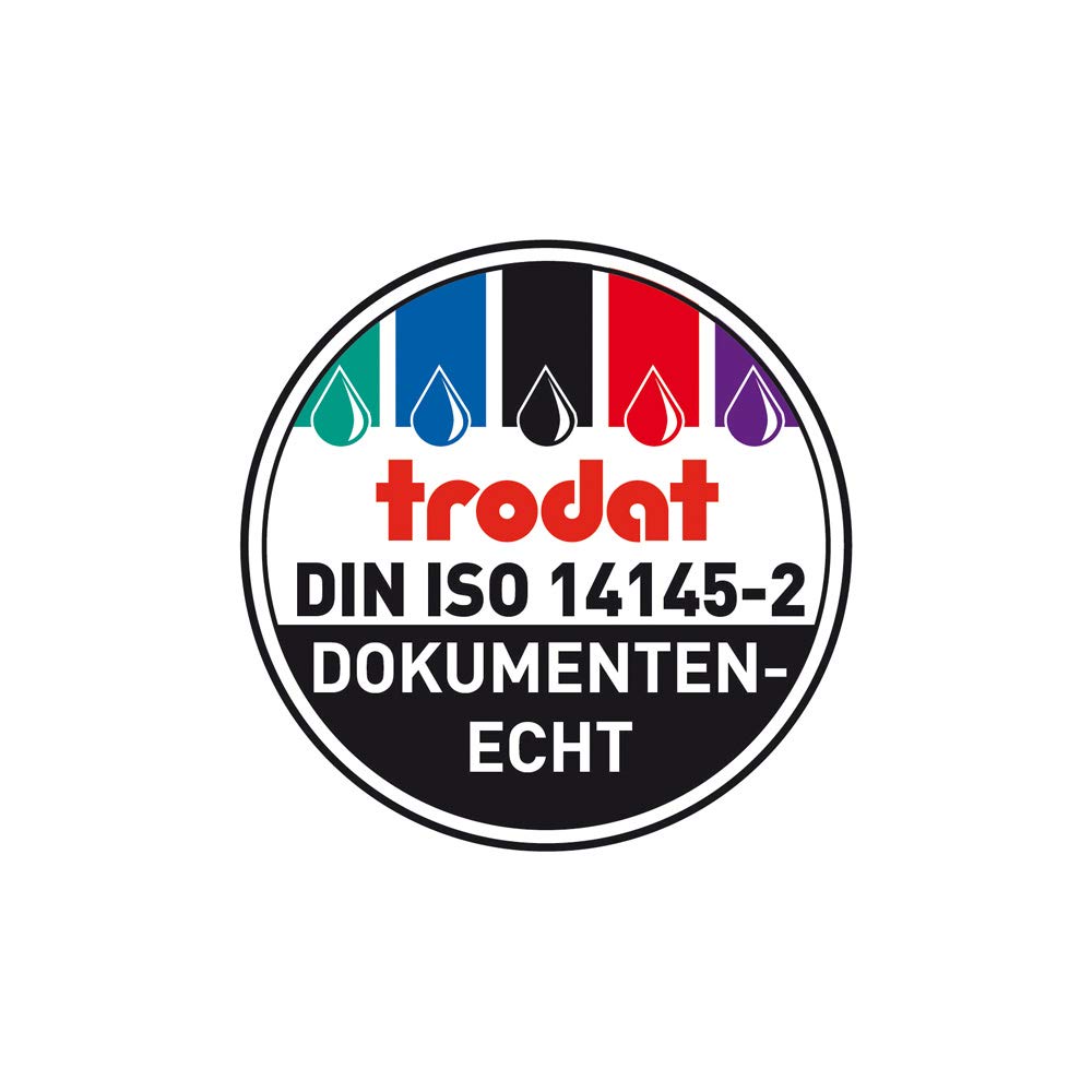 Trodat Professional Datumsstempel 5430/L, Selbstfärbend, EINGEGANGEN - BEZAHLT - GEBUCHT, blau-rot, Mittel