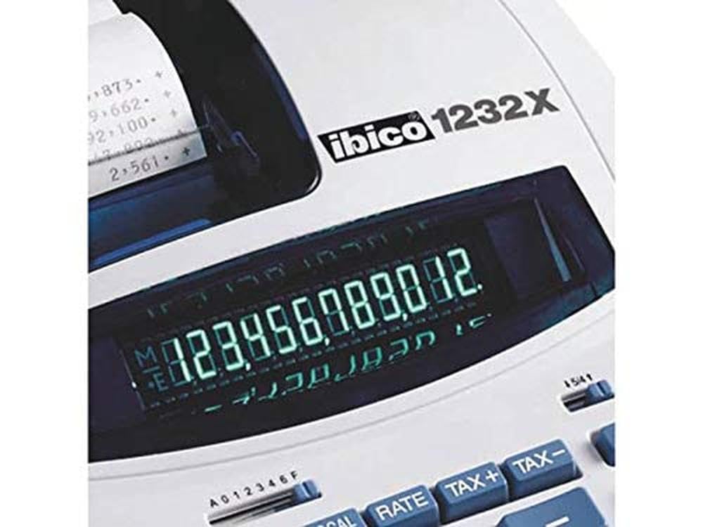 Rexel Ibico 1232X Profi-Tischrechner, schwarz/blau, mit Digitron-Display