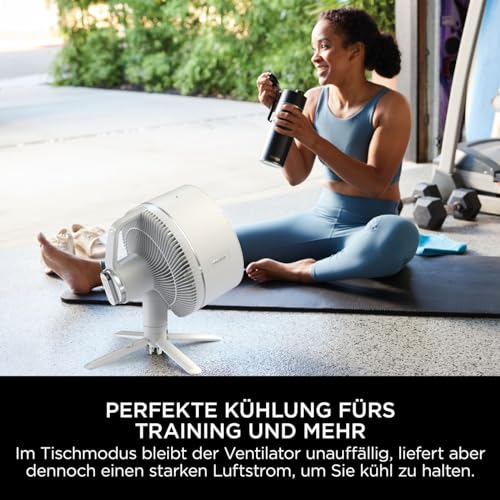 Shark FlexBreeze Ventilator Leise, Hybrid Ventilator Kabelgebunden & Kabellos, Tragbar, für Innen- und Außenbereich, UV- & Wasserbeständig, Ultraleistungsstark, Ultraleise, Weiß FA220EU