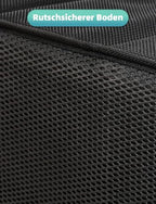 YOHOOLYO Auto Organizer Kinder Rücksitz mit 4 Fächern und 4 Getränkehalter zusammenklappbar Rückbank Beifahrersitz für Spielzeug Bücher Snacks Schwarz