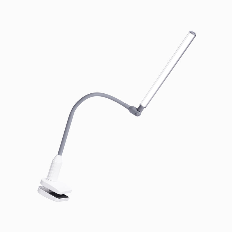 UnoPro™ Klemmleuchte – Hoher CRI 95+, Tageslicht-LED (6.000K, 1.150 Lux), blendfreier Schirm, 4 Helligkeitsstufen, flexibler Arm, stabile Klemme (Weiß)