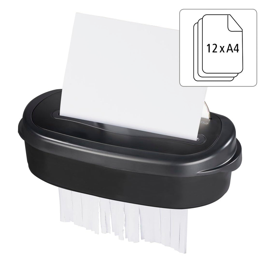 Hama Aktenvernichter Einzug Aktenvernichter professionell Home Office (Kreuzschnitt, Schredder, elektrisch, 12 Blatt Papier, CDs, Kunststoff Schredder, 21 Liter Papierkorb, Sicherheitsstufe 4 DSGVO)