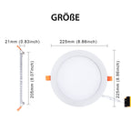 LVWIT 2x 18W Ultraslim LED Einbauleuchten, ersetzt 150W Halogen, runde Deckenleuchte mit Treiber, Neutralweiß 4000K, 1650 lm, AC 230V, Downlight/Einbaustrahler/Einbauspots (2er Pack)