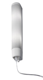 EGLO Wandlampe Bari 1, 2 flammige Spiegelleuchte mit Steckdose und Druckknopf, Wandleuchte aus Glas, Kunststoff in Weiß, Spiegellampe mit E14 Fassung, L 35 cm