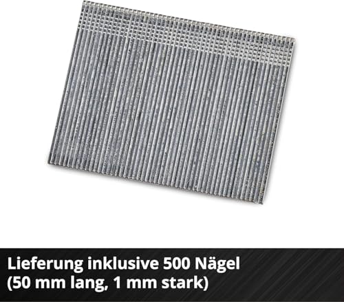 Einhell Professional Akku-Nagler FIXETTO 18/50 N Power X-Change (18V, 60 Schuss/min, max. 50 mm Nagellänge, Tiefeneinstellung, Einzel-/Serienschuss, inkl 500 Nägel, ohne Akku)