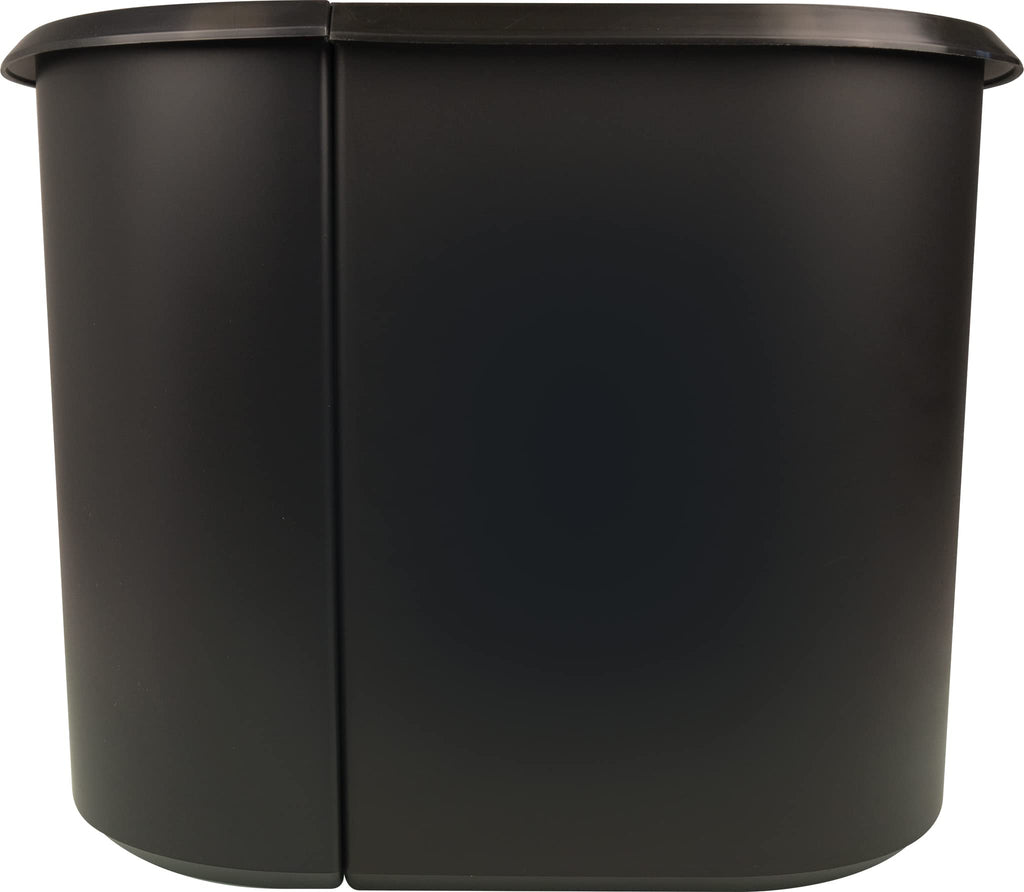 helit H6103795 - Papierkorb „the double“, 20 Liter/9 Liter, oval, schwarz, Mülleimer 2 Fächer