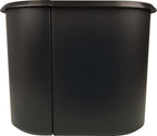 helit H6103795 - Papierkorb „the double“, 20 Liter/9 Liter, oval, schwarz, Mülleimer 2 Fächer