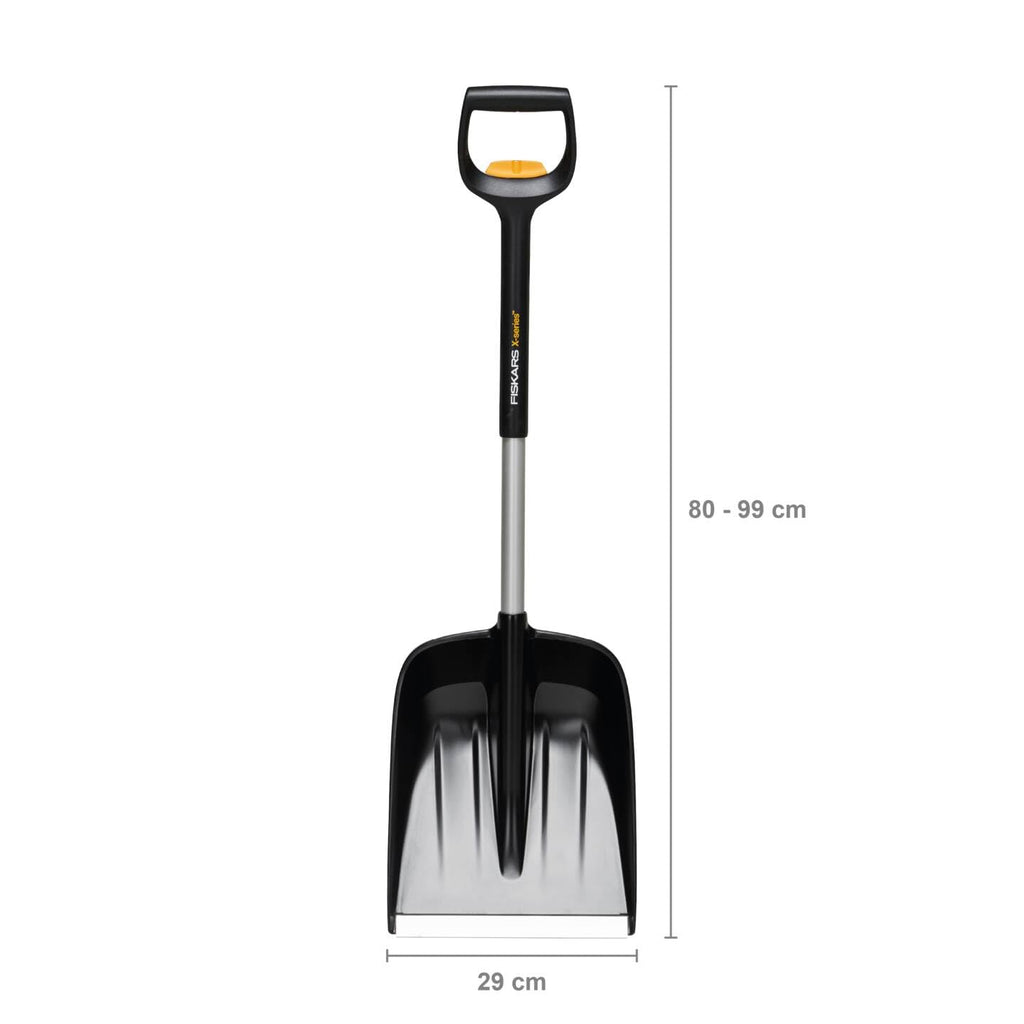 Fiskars Auto-Schneeschaufel, X-series, Teleskopierbar, Länge: 79,5-98,7 cm, Aluminium/Stahl/Kunststoff, Schwarz/Silber, 1057187