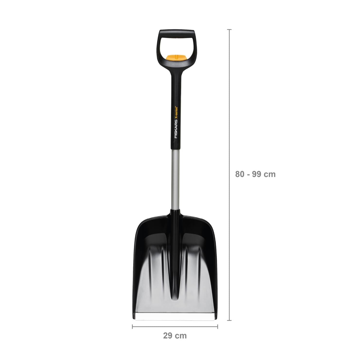 Fiskars Auto-Schneeschaufel, X-series, Teleskopierbar, Länge: 79,5-98,7 cm, Aluminium/Stahl/Kunststoff, Schwarz/Silber, 1057187
