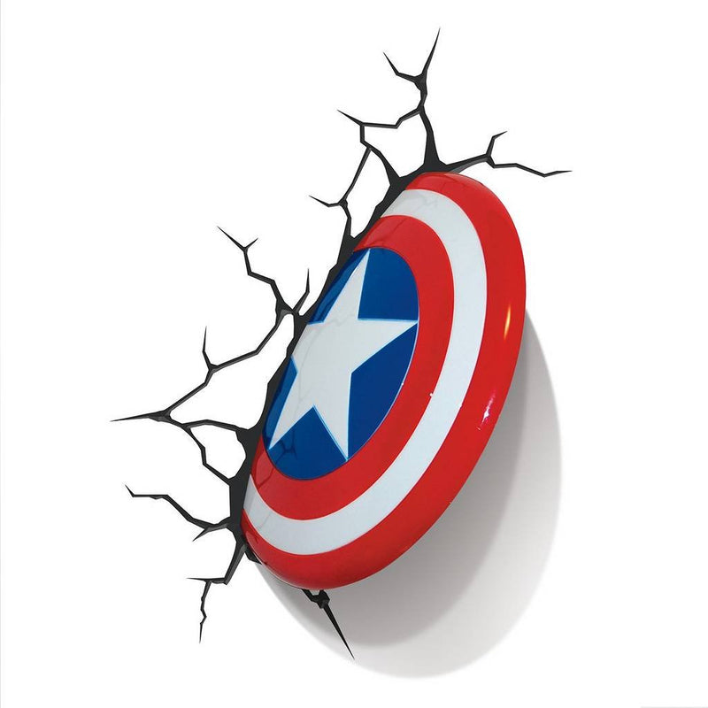Light 816733002187 Wandleuchte Marvel Captain America-Schild von 3D FX, Rot, Weiß und Blau