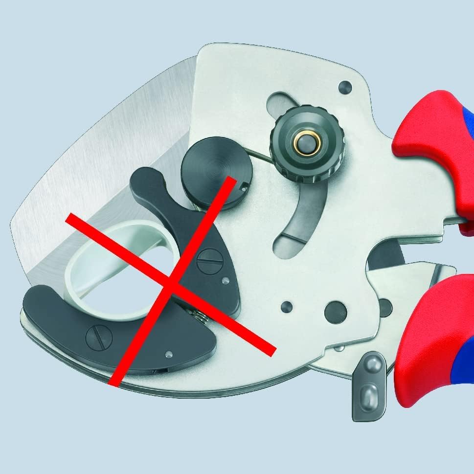 KNIPEX Rohrschneider für Verbund- und Kunststoffrohre verchromt mit Mehrkomponenten-Hüllen 210 mm, 90 25 40