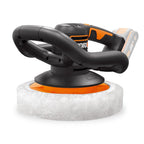 WORX Akku-Poliermaschine 20V WX856.9 – Elektrische Poliermaschine zum Polieren im Innen- und Außenbereich – Ohne Akku & Ladegerät – inkl. Auftrags- & Polierhaube – PowerShare universal kompatibel