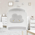 Dalber Lampe kinderzimmer, kinderlampe Pendelleuchte Hängelampe, Deckenleuchte Kinder, Deckenlampe kinderzimmer Baby Dreams Wolke Grau, 76012E, E27