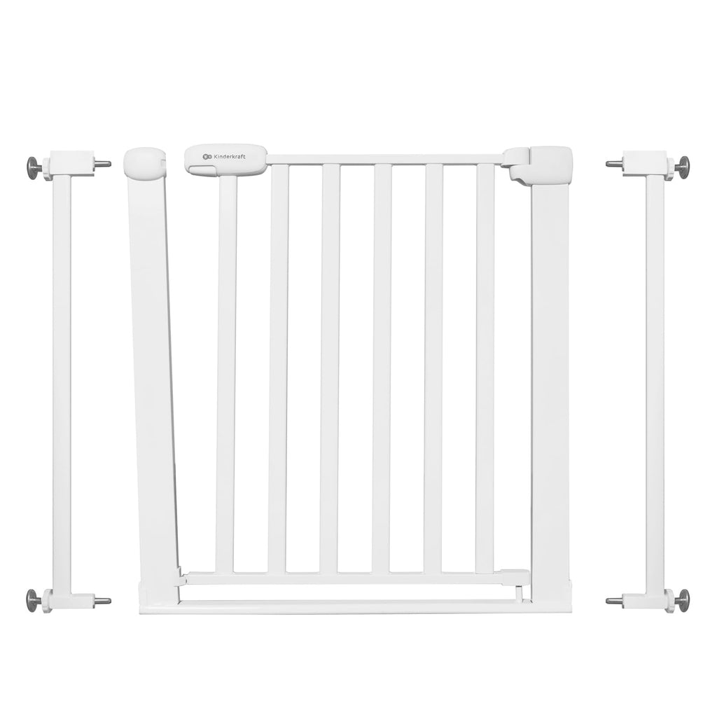Kinderkraft Lock&GO Treppenschutzgitter Ohne Bohren, Türschutzgitter, Kinderschutzgitter, von 75 bis 103 cm, 90 Grad öffnen, doppelte Verriegelung, Weiß