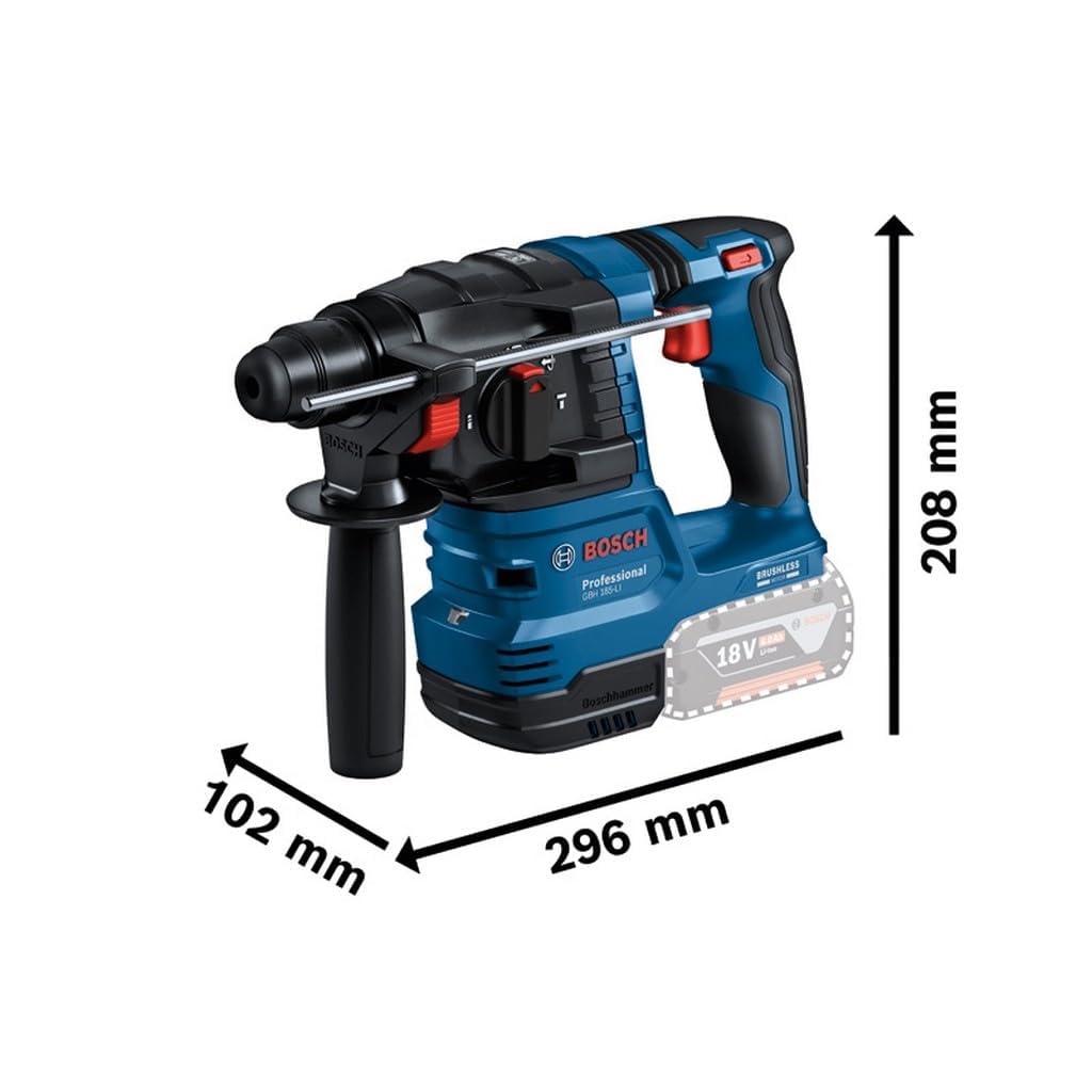 Bosch Professional 18V System Akku Bohrhammer GBH 18V-22 (mit SDS plus, KickBack Control und Vibration Control, inkl. GDE 18V-12, L-BOXX, ohne Akku/ Ladegerät)