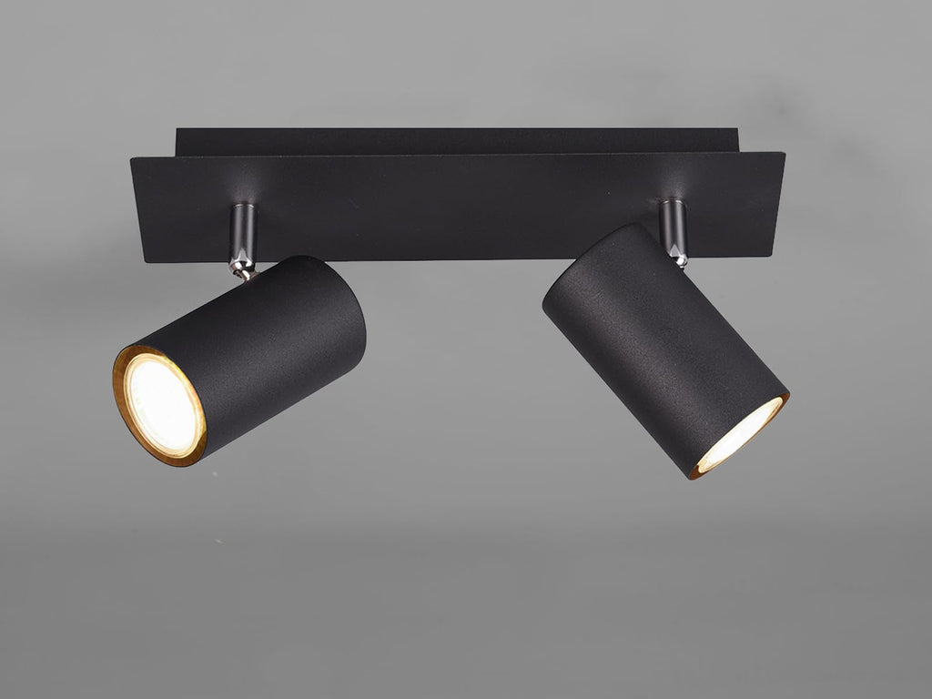 Trio Leuchten Deckenleuchte Marley 802400232, Metall Schwarz matt, Spotbalken 2-flammig, exkl. 2 x GU10