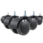 hjh OFFICE 619007 5X Hartbodenrollen 50mm / Gewinde M10 Büro-Stuhl-Rollen für Hartböden (5er Pack)