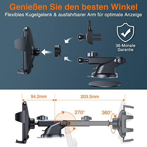 VANMASS Handyhalterung Auto 2026 neuste Version Handy Halterung Auto 4 in 1 Lüftung & Saugnapf Handyhalter 100% Kratzschutz Smartphone Halterungen Innentürgriffe für iPhone 17 Samsung S24 Huawei