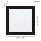 EGLO LED Einbaustrahler Fueva 5, L x B 16,6 cm, Spot aus Stahl und einer Kunststoff Leuchtfläche, Einbauleuchte in Schwarz, Weiß, Einbauspot flach, geringe Einbautiefe 26 mm, neutralweiß