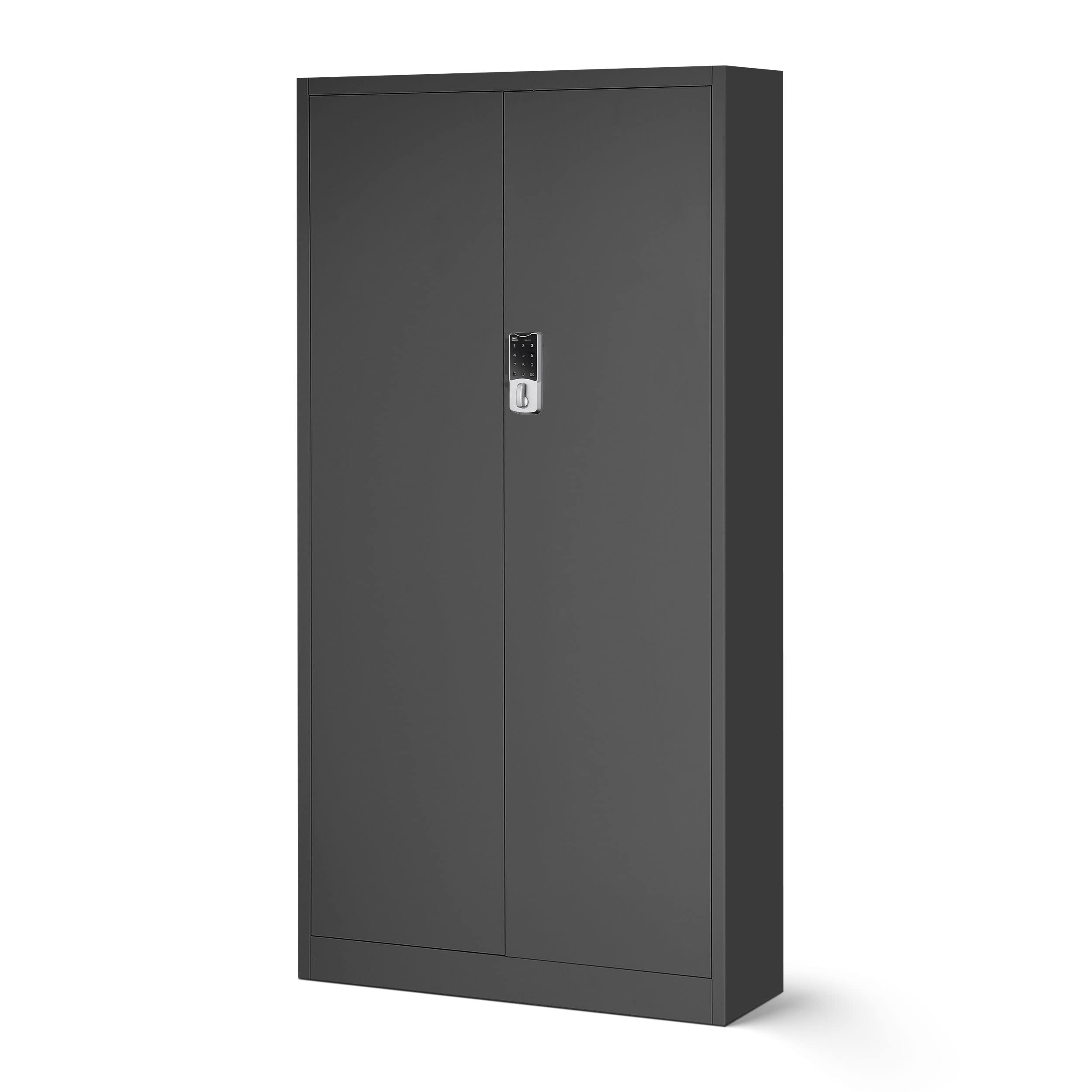 Aktenschrank mit Zahlenschloss C003 Metallschrank Stahlschrank Pulverbeschichtung 185 cm x 90 cm x 40 cm (Anthrazit)
