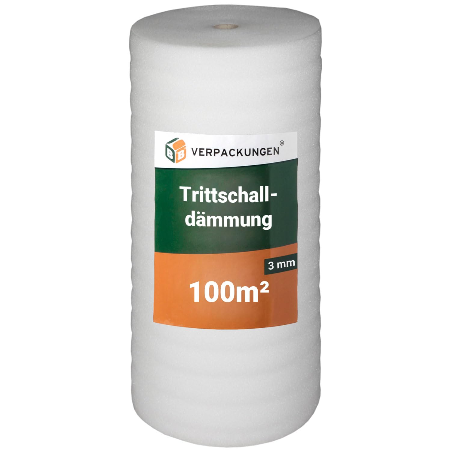 BB-Verpackungen 100 m² Trittschalldämmung 1,0 x 100 m (3 mm stark, sehr gute Schall- und Wärmedämmung) - Sets zwischen 25 m² und 500 m²