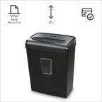 Hama Aktenvernichter Einzug Aktenvernichter professionell Home Office (Partikelschnitt, Schredder, elektrisch, 8 Blatt Papier, Kunststoff Schredder, 20 Liter Papierkorb, Sicherheitsstufe 5 DSGVO)