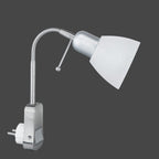 Trio Leuchten Stecker-Spot Ligara 8911211-07, Metall Nickel matt, Schirm Kunststoff weiß, exkl. 1x E14, Schalter, Flexarm