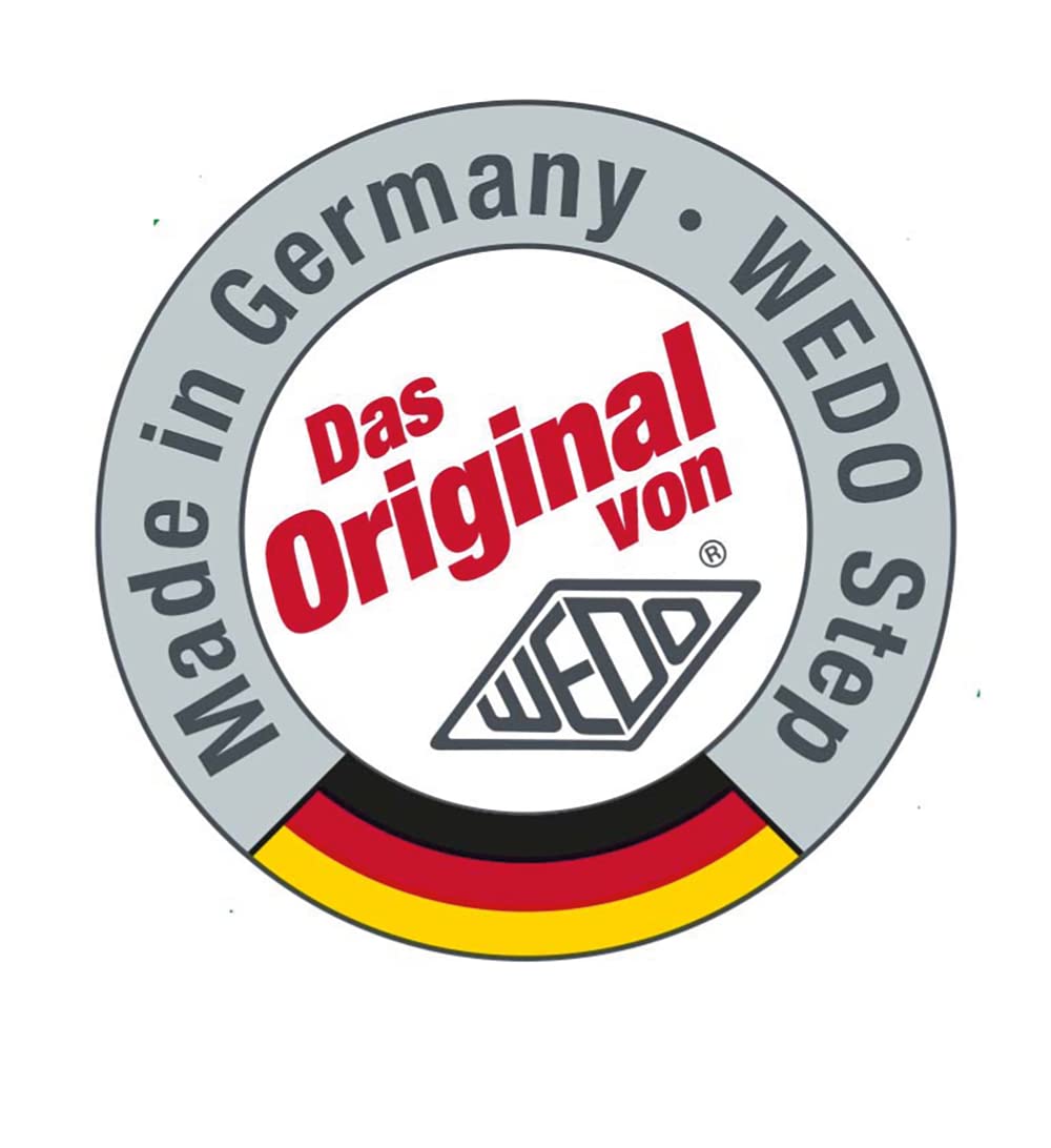 WEDO Rollhocker STEP aus bruchfestem Kunststoff - rollbarer Elefantenfuß Tritthocker, TÜV GS-geprüft, Made in Germany, rutschfest - Höhe ca. 43 cm, Tragkraft 150 kg, Farbe Lichtgrau