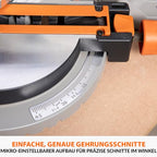 Evolution Power Tools R210MTS-G2 Vielseitige Kapp- und Tischsäge, kompakt, multifunktional, schneidet verschiedene Materialien, TCT-Sägeblatt für Holz, Kunststoff und Metall, 210mm