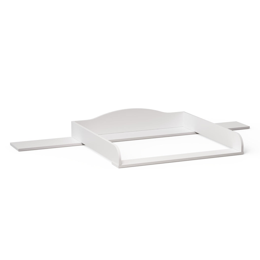 BELLABINO Oti Wickelaufsatz – welliger Wickeltischaufsatz für Malm, Hemnes, Nordli Kommoden (160 cm Breite) – Aufsatz für Wickeltische mit Platzfüller in weiß, 16,5 x 74 x 160 cm (HxTxB)