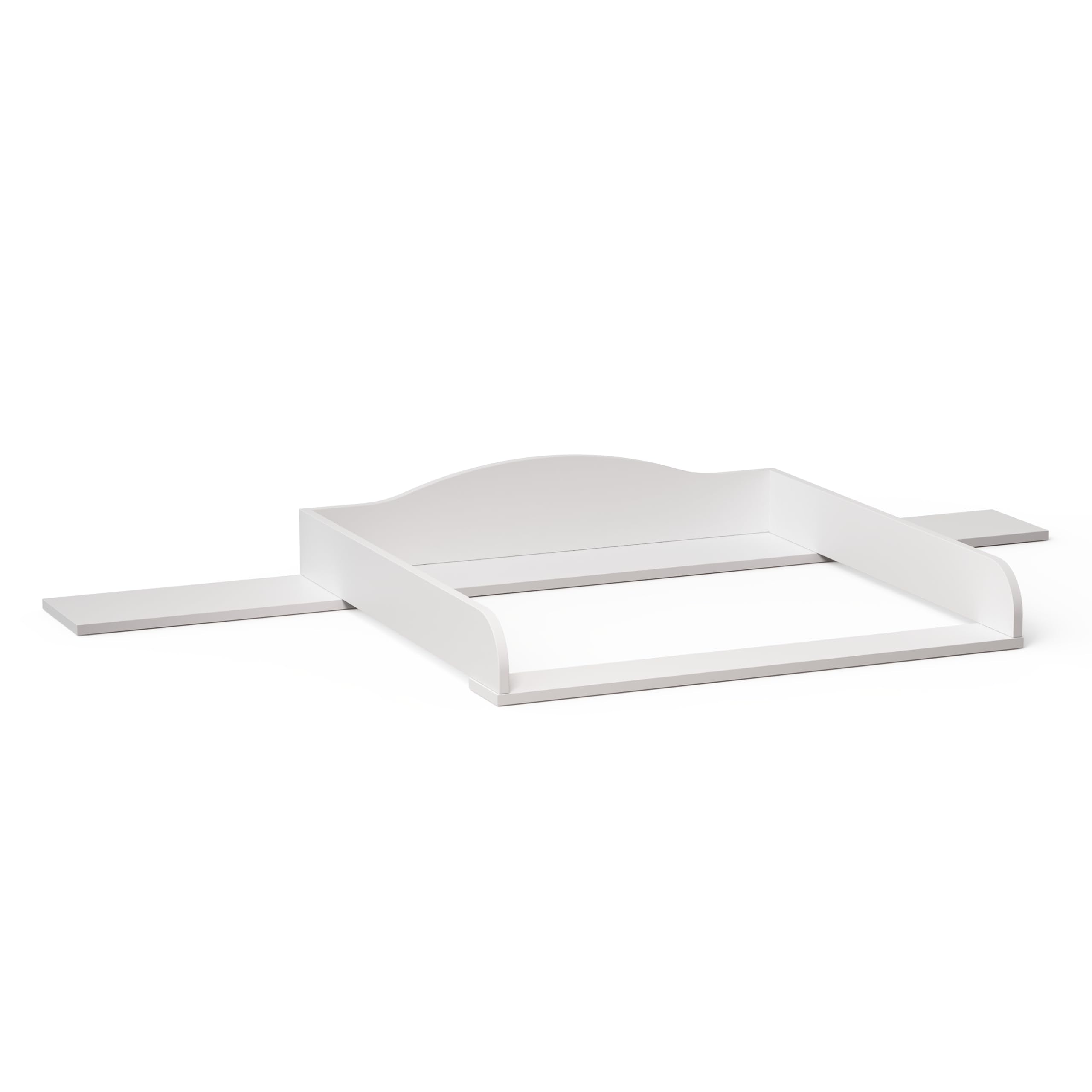 BELLABINO Oti Wickelaufsatz – welliger Wickeltischaufsatz für Malm, Hemnes, Nordli Kommoden (160 cm Breite) – Aufsatz für Wickeltische mit Platzfüller in weiß, 16,5 x 74 x 160 cm (HxTxB)